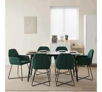 vidaXL Sillas de Comedor 6 uds. Terciopelo Verde Oscuro