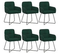 vidaXL Sillas de Comedor 6 uds. Terciopelo Verde Oscuro