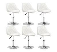 vidaXL Sillas de comedor cuero sintético blanco 6 unidades
