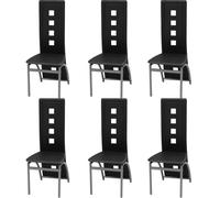 vidaXL Sillas de comedor 6 unidades cuero sintético negro