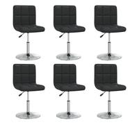 Vidaxl sillas de comedor 6 unidades cuero sintético negro