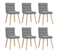 vidaXL Sillas de comedor 6 unidades de tela gris claro