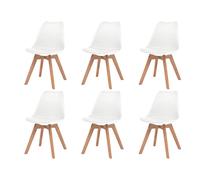 vidaXL Sillas de comedor 6 unidades plástico blanco