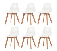vidaXL Sillas de comedor 6 unidades plástico blanco