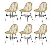 vidaXL Sillas de comedor 6 unidades ratán natural