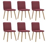 vidaXL Sillas de comedor 6 unidades tela rojo tinto