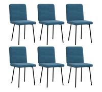 vidaXL: Juego de 6 sillas de comedor, color azul, tapizadas en terciopelo