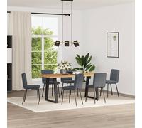vidaXL Sillas de comedor 6 unidades terciopelo gris oscuro