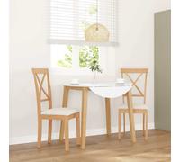 vidaXL Sillas de comedor 2 uds con cojines, madera maciza caucho