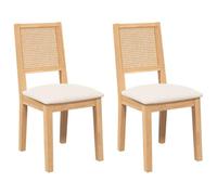 vidaXL Sillas de comedor 2 uds madera maciza caucho con cojines cómodas y ergonómicas