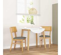 vidaXL Sillas de comedor con cojines 2 uds madera maciza caucho