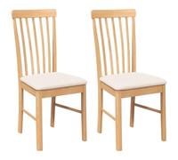 vidaXL Sillas de comedor 2 uds con cojines madera maciza caucho cómodas ergonómicas - varios colores