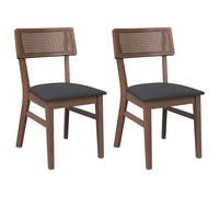 vidaXL Sillas de comedor con cojines 2 uds madera maciza caucho en color Natural y blanco/Marrón y negro/Natural y claro y más | cómodas modernas ergonómicas para comedor cocina salón hogar