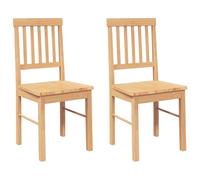 vidaXL Sillas de Comedor con Cojines 2 uds Madera Maciza Caucho, Silla de Comedor, Silla de Cocina, Asiento de Comedor, Silla, Silla de Sala de Estar