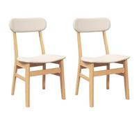 vidaXL Sillas de Comedor con Cojines 2 uds Madera Maciza Caucho, Silla de Comedor, Silla de Cocina, Asiento de Comedor, Silla, Silla de Sala de Estar