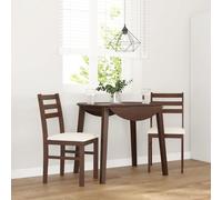 vidaXL Sillas de comedor con cojines madera maciza caucho marrón 2 uds