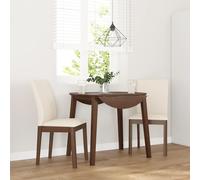 vidaXL: Juego de 2 sillas de comedor con cojín, color marrón, madera maciza de goma