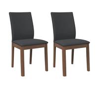 Vidaxl sillas de comedor con cojines 2 uds madera maciza marrón caucho