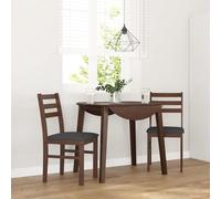 vidaXL Sillas de comedor Madera maciza de caucho marrón con cojines – 2 uds