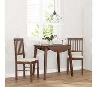 vidaXL Sillas de comedor con cojines 2 unidades madera maciza de caucho marrón