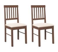 vidaXL Sillas de Comedor con Cojines 2 uds Madera Maciza marrón Caucho