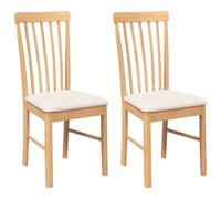 vidaXL Sillas de comedor con cojines 2 uds madera maciza marrón caucho en color Marrón y claro/Blanco y gris/Natural y claro y más | cómodas modernas ergonómicas para comedor cocina salón hogar