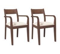 vidaXL Sillas de comedor con cojines 2 uds madera maciza marrón caucho en color Marrón y negro/blanco y natural/Natural y más | cómodas modernas ergonómicas para comedor cocina salón hogar