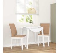 vidaXL Sillas de comedor con cojines 2uds madera maciza blanco caucho