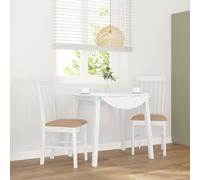 vidaXL Sillas de comedor con cojines 2uds madera maciza blanco caucho