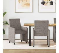 vidaXL Sillas de Comedor con Ruedas 2 uds. Cuero de ante sintético