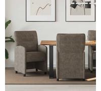 vidaXL Sillas de Comedor con Ruedas 2 uds. Cuero de ante sintético