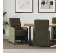 vidaXL Sillas de Comedor con Ruedas 2 uds. Cuero de ante sintético