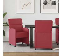 vidaXL Sillas de Comedor con Ruedas 2 uds. Cuero sintético
