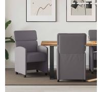 vidaXL: 2 sillas de comedor con ruedas, tapizadas en cuero sintético, color gris