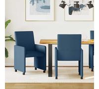 Sillas De Comedor Con Ruedas 2 Uds. Tela Azul 57 X 66 X 94 Cm Vidaxl