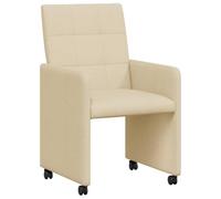 vidaXL Sillas de Comedor con Ruedas 2 uds. tela Crema 58 x 65 x 94 cm
