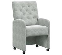Sillas De Comedor Con Ruedas 2 Uds. Terciopelo Gris Claro Vidaxl