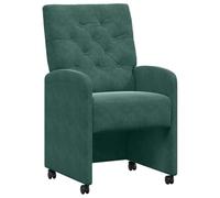 vidaXL Sillas de Comedor con Ruedas 2 uds. Terciopelo Verde Oscuro