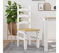 vidaXL Sillas de comedor Corona 2 uds madera pino blanco 42x47x107 cm