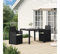 vidaXL Sillas de comedor de jardín 2 uds. Antracita y Crema PP