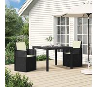 vidaXL Sillas de comedor de jardín 2 uds. Antracita y Crema PP