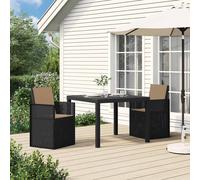 vidaXL Sillas de comedor de jardín 2 uds. Gris Antracita y Topo PP