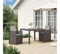 vidaXL Sillas de comedor de jardín 2 uds. Gris Claro PP