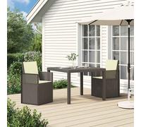 vidaXL Sillas de comedor de jardín 2 uds. Gris Claro y Crema PP