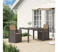 vidaXL Sillas de comedor de jardín 2 uds. Gris Claro y Taupe PP