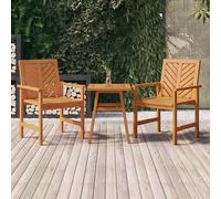 vidaXL Sillas de comedor de jardín 2 uds madera maciza acacia