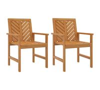 vidaXL Sillas de comedor de jardín 2 uds madera maciza acacia