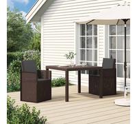 vidaXL Sillas de comedor de jardín 2 uds. Marrón y Antracita PP