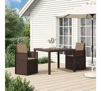 vidaXL Sillas de comedor de jardín 2 uds. Marrón y Topo PP