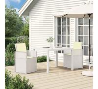 vidaXL Sillas de comedor de jardín 2 uds. y Crema PP